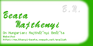 beata majthenyi business card